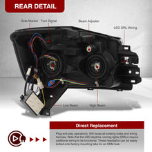 Load image into Gallery viewer, Nissan Titan 2004-2015 / Armada 2004-2007 LED DRL Bar Factory Style Headlights Black Housing Clear Len Clear Reflector Sequential
