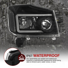 Load image into Gallery viewer, Nissan Titan 2004-2015 / Armada 2004-2007 LED DRL Bar Factory Style Headlights Black Housing Clear Len Clear Reflector Sequential
