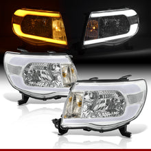 Load image into Gallery viewer, Toyota Tacoma 2005-2011 LED DRL Bar Factory Style Headlights Chrome Housing Clear Len Clear Reflector Sequential
