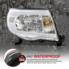 Load image into Gallery viewer, Toyota Tacoma 2005-2011 LED DRL Bar Factory Style Headlights Chrome Housing Clear Len Clear Reflector Sequential
