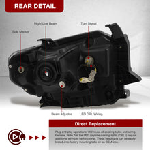 Load image into Gallery viewer, Toyota Tundra 2014-2021 LED DRL Bar Factory Style Headlights Black Housing Clear Len Clear Reflector (Halogen Models Only) Sequential
