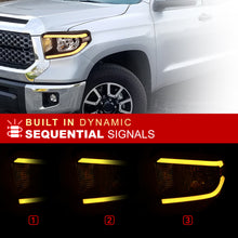 Load image into Gallery viewer, Toyota Tundra 2014-2021 LED DRL Bar Factory Style Headlights Chrome Housing Clear Len Clear Reflector (Halogen Models Only) Sequential
