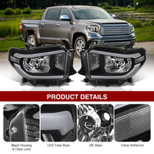 Load image into Gallery viewer, Toyota Tundra 2014-2021 LED DRL Bar Factory Style Headlights Chrome Housing Clear Len Clear Reflector (Halogen Models Only) Sequential

