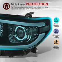 Load image into Gallery viewer, Toyota Tundra 2014-2021 LED DRL Bar Projector Headlights Black Housing Clear Len Clear Reflector (Halogen Models Only) Sequential Only fits model WITH LED DRL AND LEVEL ADJUSTER
