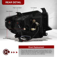 Load image into Gallery viewer, Toyota Tundra 2014-2021 LED DRL Bar Projector Headlights Black Housing Clear Len Clear Reflector (Halogen Models Only) Sequential Only fits model WITH LED DRL AND LEVEL ADJUSTER
