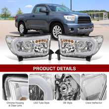 Load image into Gallery viewer, Toyota Tundra 2007-2013 / Sequoia 2008-2017 LED DRL Bar Factory Style Headlights Chrome Housing Clear Len Clear Reflector Sequential
