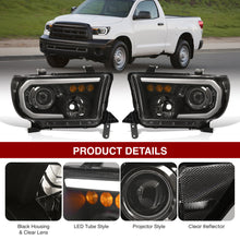 Load image into Gallery viewer, Toyota Tundra 2007-2013 / Sequoia 2008-2017 LED DRL Bar Projector Headlights Black Housing Clear Len Clear Reflector Sequential
