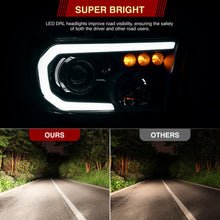 Load image into Gallery viewer, Toyota Tundra 2007-2013 / Sequoia 2008-2017 LED DRL Bar Projector Headlights Chrome Housing Clear Len Clear Reflector Sequential
