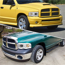 Load image into Gallery viewer, Dodge Ram 1500 2002-2005 / Ram 2500 3500 2003-2005 LED DRL Bar Projector Headlights Chrome Housing Clear Len Clear Reflector Sequential
