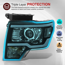 Load image into Gallery viewer, Ford F150 2009-2014 LED DRL Bar Projector Headlights Black Housing Clear Len Clear Reflector (Halogen Models Only) Sequential
