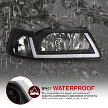 Load image into Gallery viewer, Ford Mustang 1999-2004 LED DRL Bar Factory Style Headlights Black Housing Clear Len Clear Reflector Sequential
