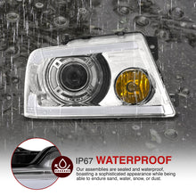 Load image into Gallery viewer, Ford F150 2004-2008 LED DRL Bar Projector Headlights Chrome Housing Clear Len Clear Reflector Sequential
