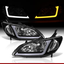 Load image into Gallery viewer, Honda Civic 2004-2005 Factory Style Headlights Black Housing Clear Len Clear Reflector Sequential DRL LED
