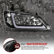 Load image into Gallery viewer, Honda Civic 2004-2005 Factory Style Headlights Chrome Housing Clear Len Clear Reflector Sequential DRL LED
