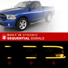Load image into Gallery viewer, Dodge Ram 1500 2009-2018 / Ram 2500 3500 2010-2018 LED DRL Bar Factory Style Headlights Chrome Housing Clear Len Clear Reflector (Dual / Quad Models Headlamps Only) Sequential
