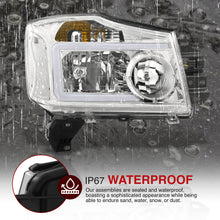 Load image into Gallery viewer, Nissan Titan 2004-2015 / Armada 2004-2007 LED DRL Bar Factory Style Headlights Chrome Housing Clear Len Clear Reflector Sequential
