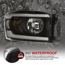 Load image into Gallery viewer, Dodge Ram 1500 2006-2008 / Ram 2500 3500 2006-2009 LED DRL Bar Factory Style Headlights Black Housing Clear Len Clear Reflector Sequential
