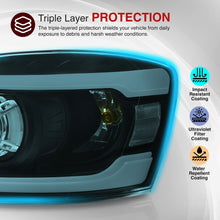 Load image into Gallery viewer, Dodge Ram 1500 2006-2008 / Ram 2500 3500 2006-2009 LED DRL Bar Projector Headlights Black Housing Clear Len Clear Reflector Sequential

