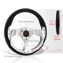 Load image into Gallery viewer, JDM Sport Universal 320mm Fusion Style Aluminum Steering Wheel Black / Silver
