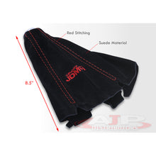 Load image into Gallery viewer, JDM Sport Universal Shift Boot Black Suede with Red Stitching
