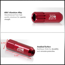 Load image into Gallery viewer, JDM Sport Universal 12 x 1.50 Extended Locking Lug Nuts Red (20 Pieces) - 4 Pieces Locking Type Lug + Key
