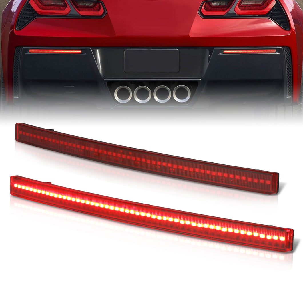 Chevrolet Corvette C7 2014-2019 Rear Red LED Reflector Light Red Len