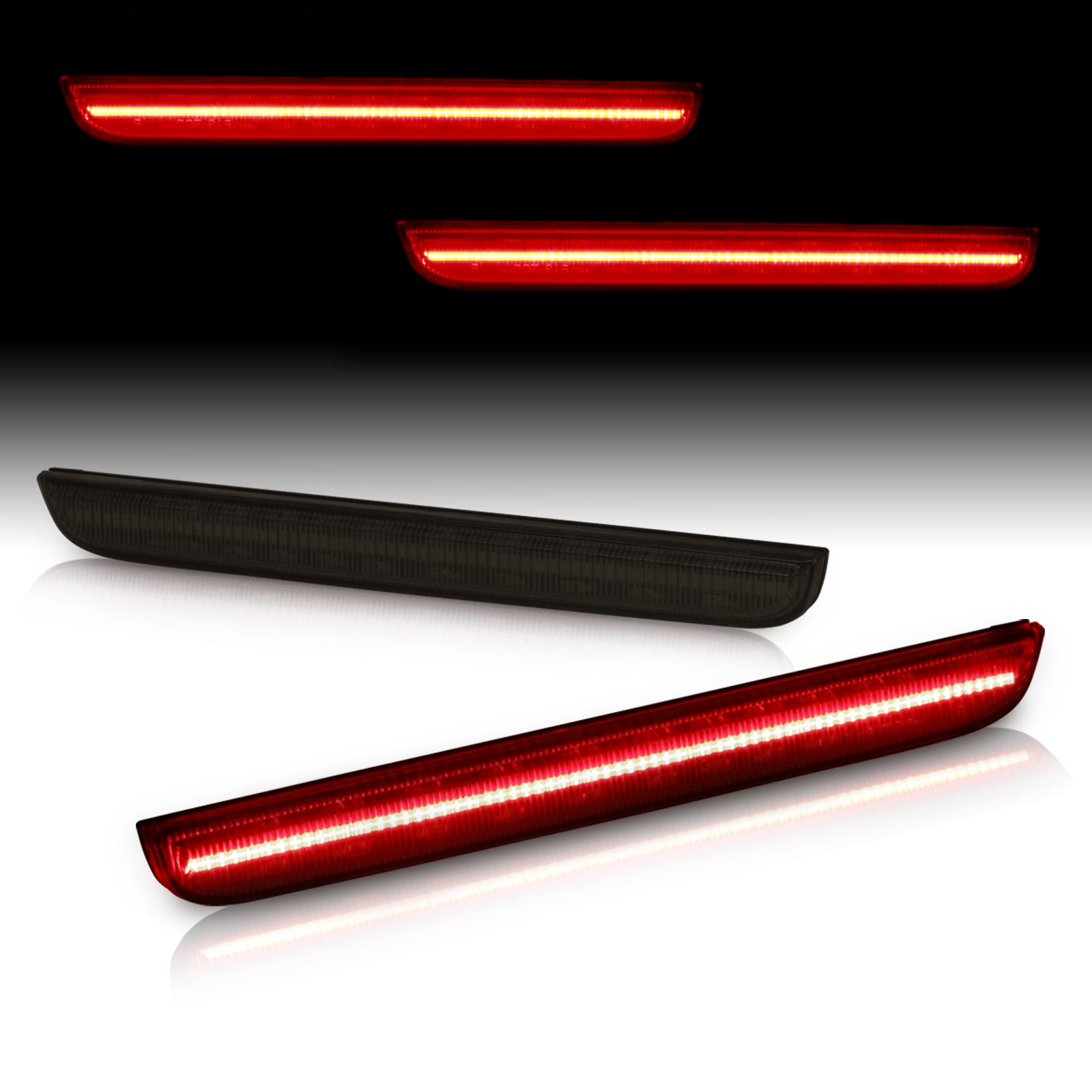 Dodge Challenger 2015-2023 Rear Red LED Reflector Light Smoke Len