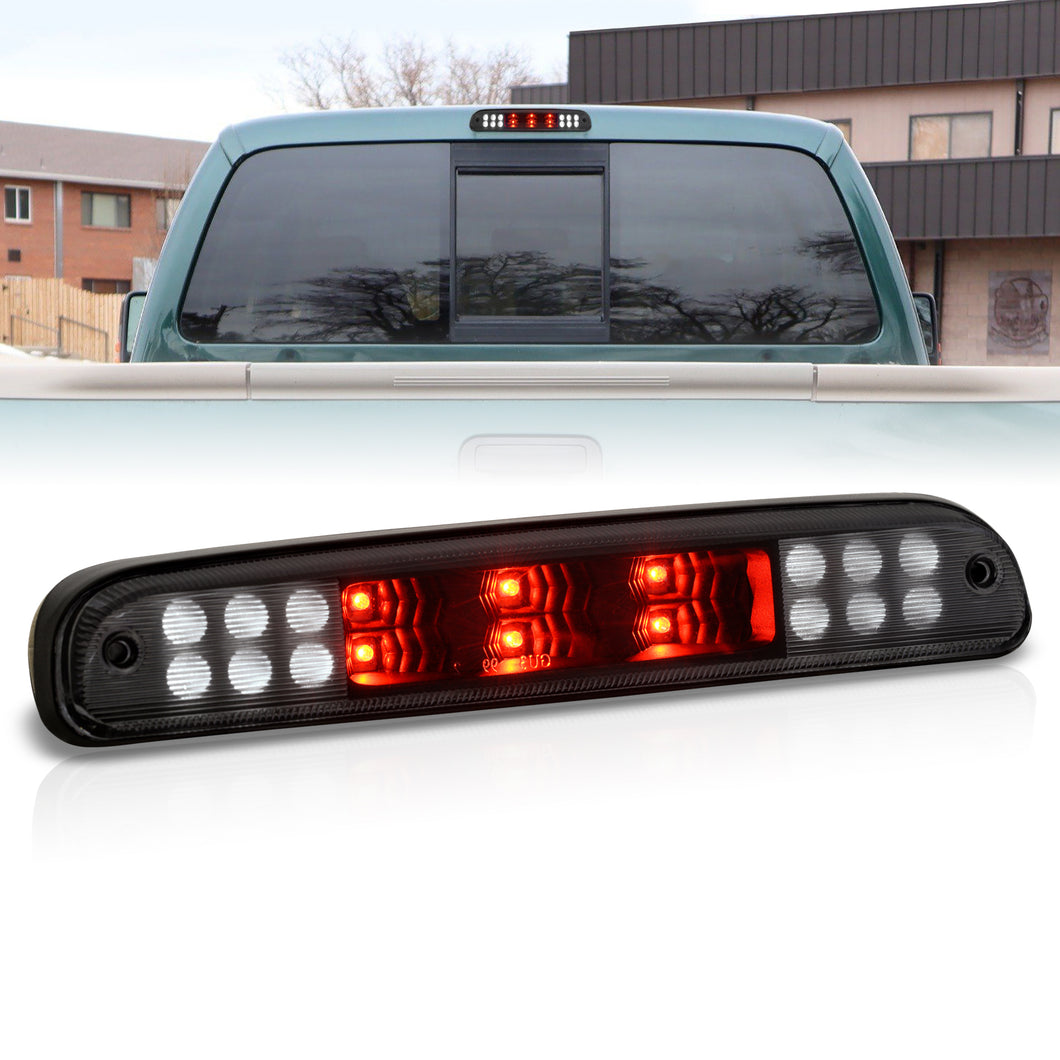 Ford F250 F350 F450 Super Duty Models 1999-2016 / Ford Ranger 1993-2011 / Mazda B2300 B2500 B300 B400 1995-2003 LED 3rd Brake Light Black Housing Smoke Len