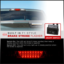 Load image into Gallery viewer, Ford F150 2015-2020 / F250 F350 F450 Super Duty 2017-2022 / Ranger 2019-2023 Strobe LED 3rd Brake Light Chrome Housing Red Len (Excluding Raptor Models)
