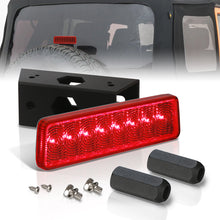 Load image into Gallery viewer, Jeep Wrangler JK 2007-2017 LED 3rd Brake Light With Spare Tire Relocation Kit Chrome Housing Red Len
