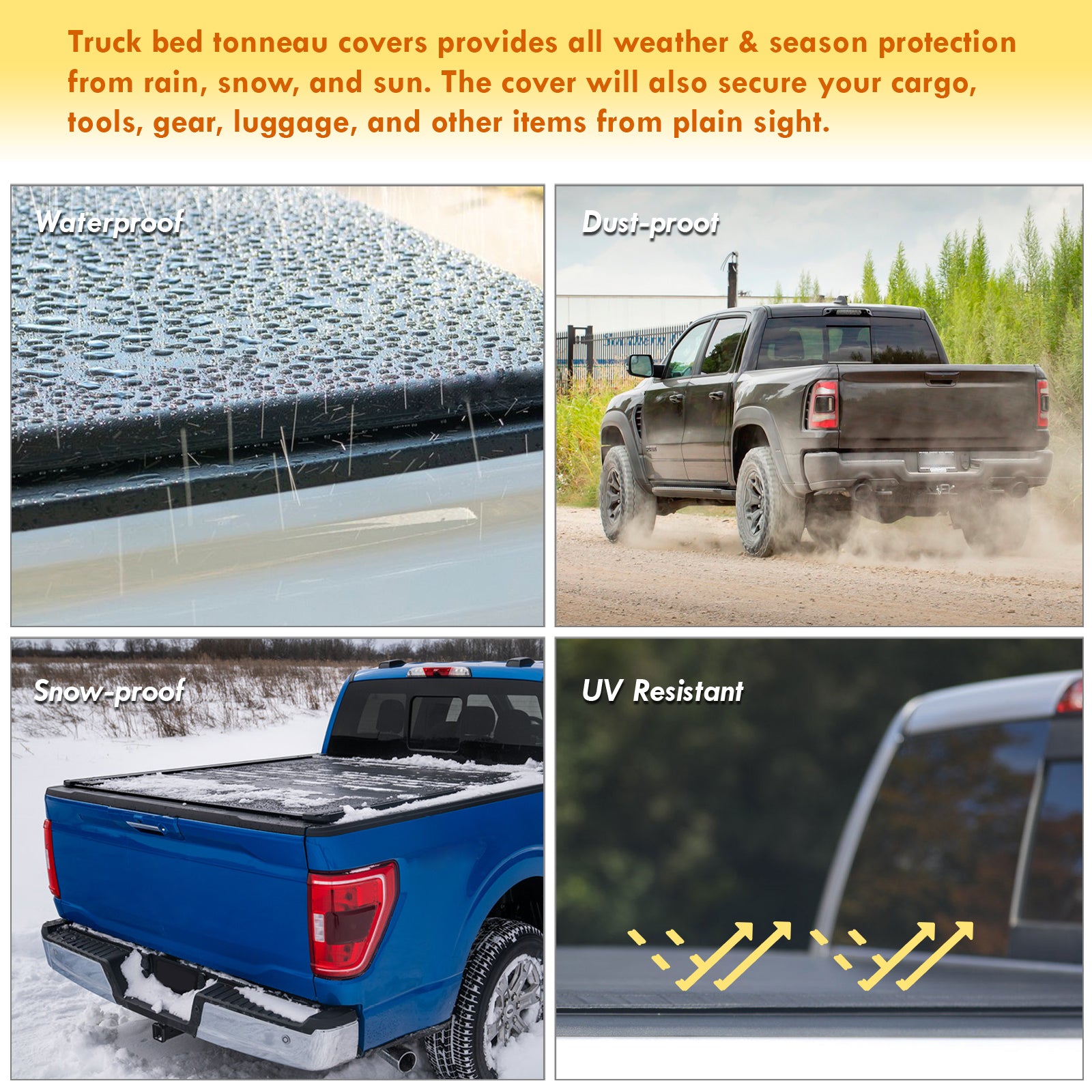 thumbnail image 2 of Mamoru 8' Hard Tri Fold Truck Bed Cover Fit For 2004 2005 2006 2007 2 of 10
