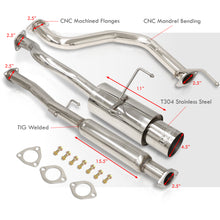 Load image into Gallery viewer, Acura Integra Hatchback GS LS RS 1994-2001 N1 Style Stainless Steel Catback Exhaust System (Piping: 2.5&quot; / 65mm | Tip: 4.5&quot;)
