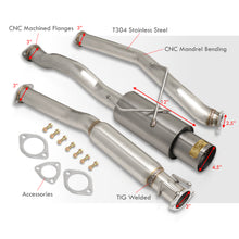 Load image into Gallery viewer, Honda Civic EX 2001-2005 N1 Style Stainless Steel Catback Exhaust System Gunmetal (Piping: 2.5&quot; / 65mm to 3.0&quot; / 76mm | Tip: 4.5&quot;)
