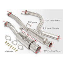 Load image into Gallery viewer, Honda Civic Hatchback 1996-2000 N1 Style Stainless Steel Catback Exhaust System (Piping: 2.5&quot; / 65mm | Tip: 4.5&quot;)
