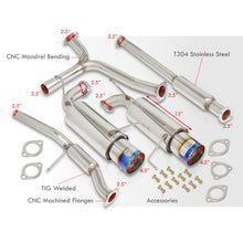 Load image into Gallery viewer, Honda Accord 3.0L V6 1998-2002 N1 Style Stainless Steel Catback Exhaust System Burnt Tip (Piping: 2.5&quot; / 65mm | Tip: 4.5&quot;)
