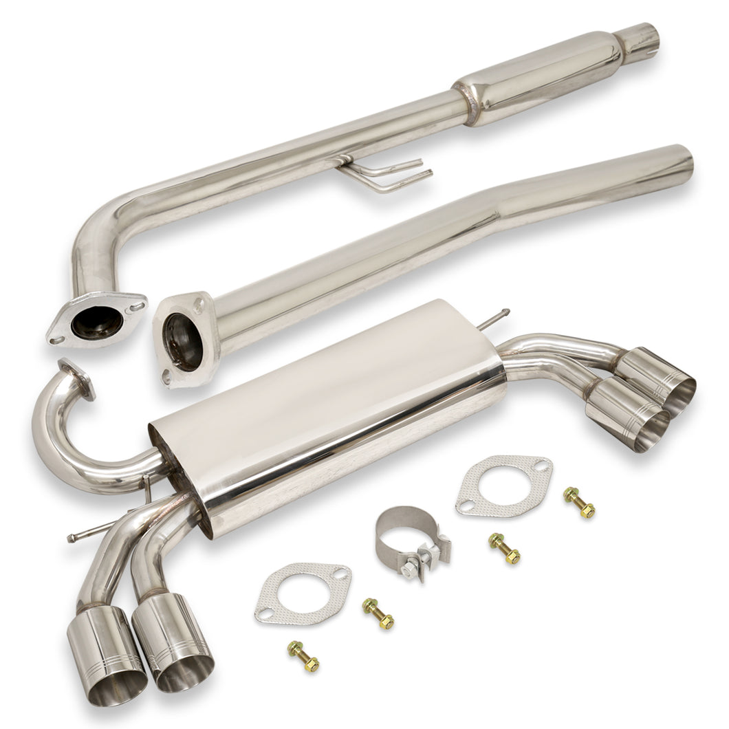 Hyundai Genesis Coupe 2.0L Turbo 2010-2014 Quad Tip Stainless Steel Catback Exhaust System (Piping: 2.5
