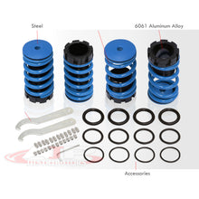 Load image into Gallery viewer, Mitsubishi Eclipse 1989-1999 / Nissan Sentra 1991-1999 / Toyota Corolla 1993-1997 Coilover Sleeves Kit Blue (Black Sleeves)
