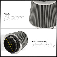 Load image into Gallery viewer, Universal 4&quot; Air Filter Chrome Top / Sliver Body / Chrome Bottom
