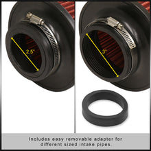 Load image into Gallery viewer, Universal 3&quot; with 2.5&quot; Adapter Air Filter Chrome Top / Black Body / Chrome Bottom
