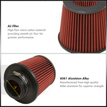 Load image into Gallery viewer, Universal 3&quot; with 2.5&quot; Adapter Air Filter Carbon Top / Red Body / Carbon Bottom
