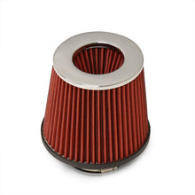 Load image into Gallery viewer, Universal 3&quot; with 2.5&quot; Adapter Air Filter Chrome Top / Red Body / Chrome Bottom

