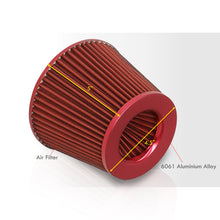 Load image into Gallery viewer, Universal 3&quot; with 2.5&quot; Adapter Air Filter Red Top / Red Body / Red Bottom
