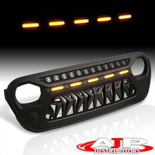 Load image into Gallery viewer, Jeep Wrangler JL 2018-2024 / Jeep Gladiator JT 2020-2024 Front Grille Black with Amber LED Running Lights
