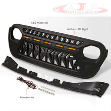 Load image into Gallery viewer, Jeep Wrangler JL 2018-2022 / Jeep Gladiator JT 2020-2022 Front Grille Black with Amber LED Running Lights

