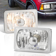 Load image into Gallery viewer, Universal 4x6&quot; Square Diamond Cut Headlights Chrome Housing Clear Len
