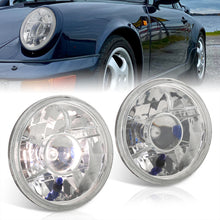 Load image into Gallery viewer, Universal 7&quot; Round Diamond Cut Projector Headlights Chrome Housing Clear Len
