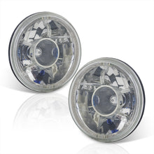 Load image into Gallery viewer, Universal 7&quot; Round Diamond Cut Halo Projector Headlights Chrome Housing Clear Len
