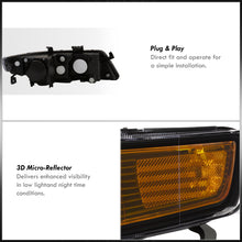 Load image into Gallery viewer, Acura TSX 2004-2008 Factory Style Headlights Black Housing Clear Len Amber Reflector
