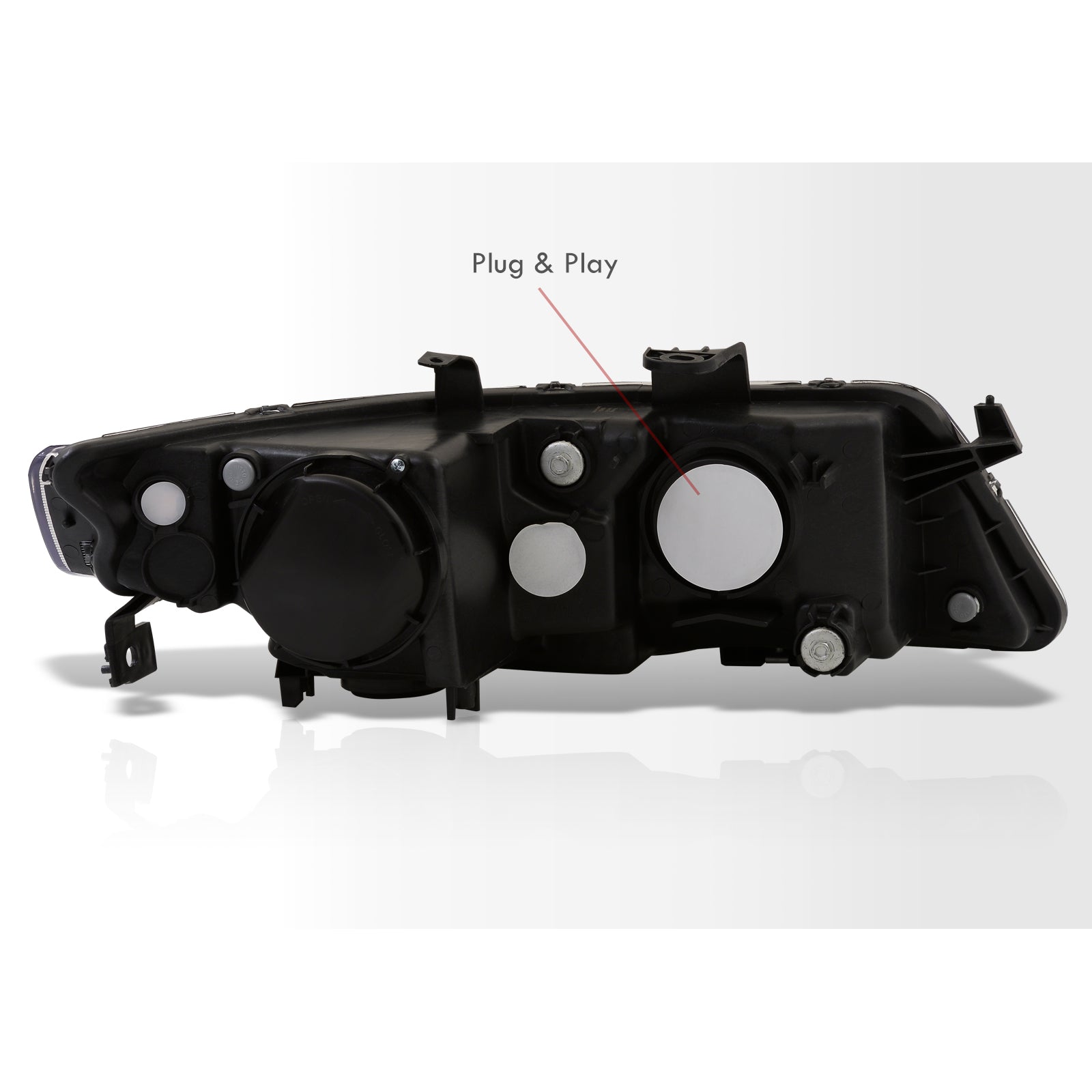 Acura TSX 2004-2008 Factory Style Headlights Black Housing
