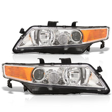 Load image into Gallery viewer, Acura TSX 2004-2008 Factory Style Headlights Chrome Housing Clear Len Amber Reflector
